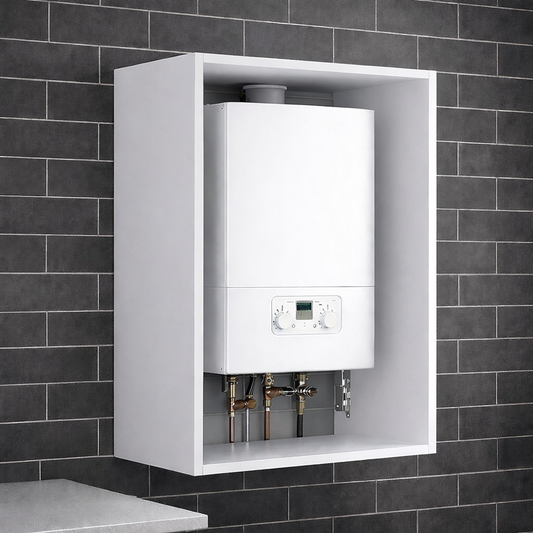 Flat Pack Natural Grey Kitchen Boiler Housing Unit Cabinet – 900mm H x 600mm W x 450mm